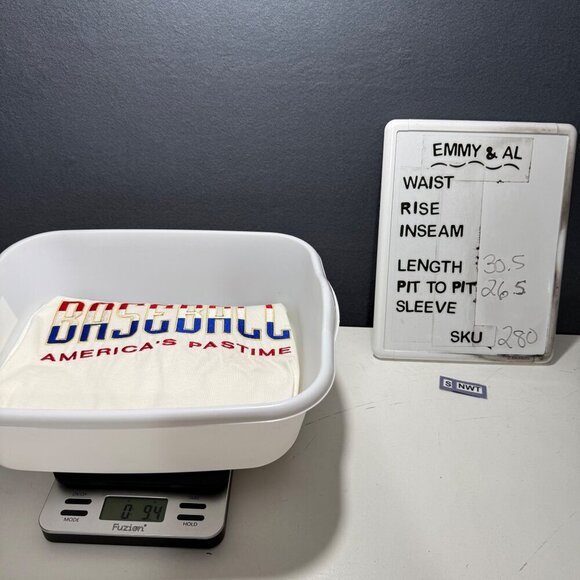 Nu Sport Mens VTG Baseball T Shirt Size XL White Embroidered Pastime Deadstock - Picture 13 of 16